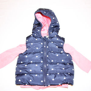 Girls vest and top/ 3/6m/ pink shirt and blue vest